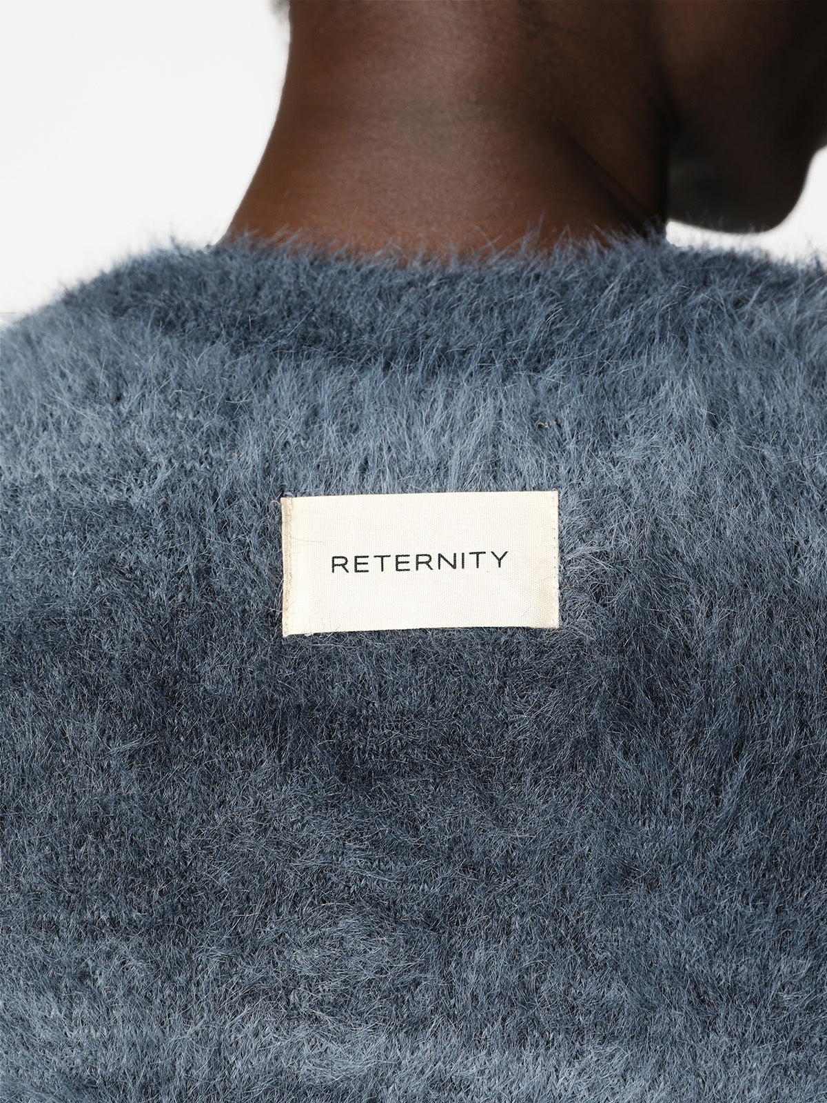 FURRY KNIT SWEATER - FADED GREY