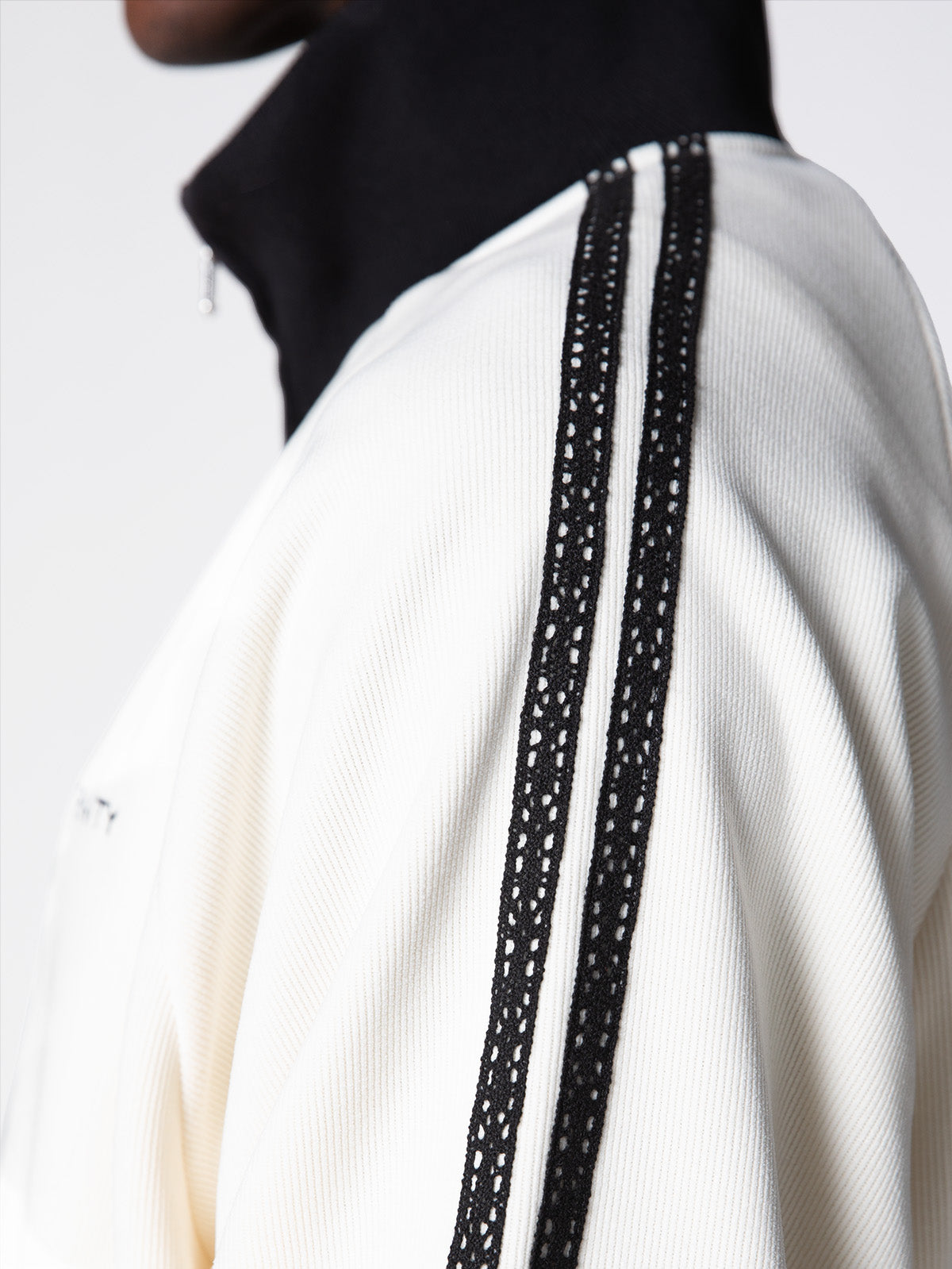 STUDIO KNIT TRACK JACKET - CREAM