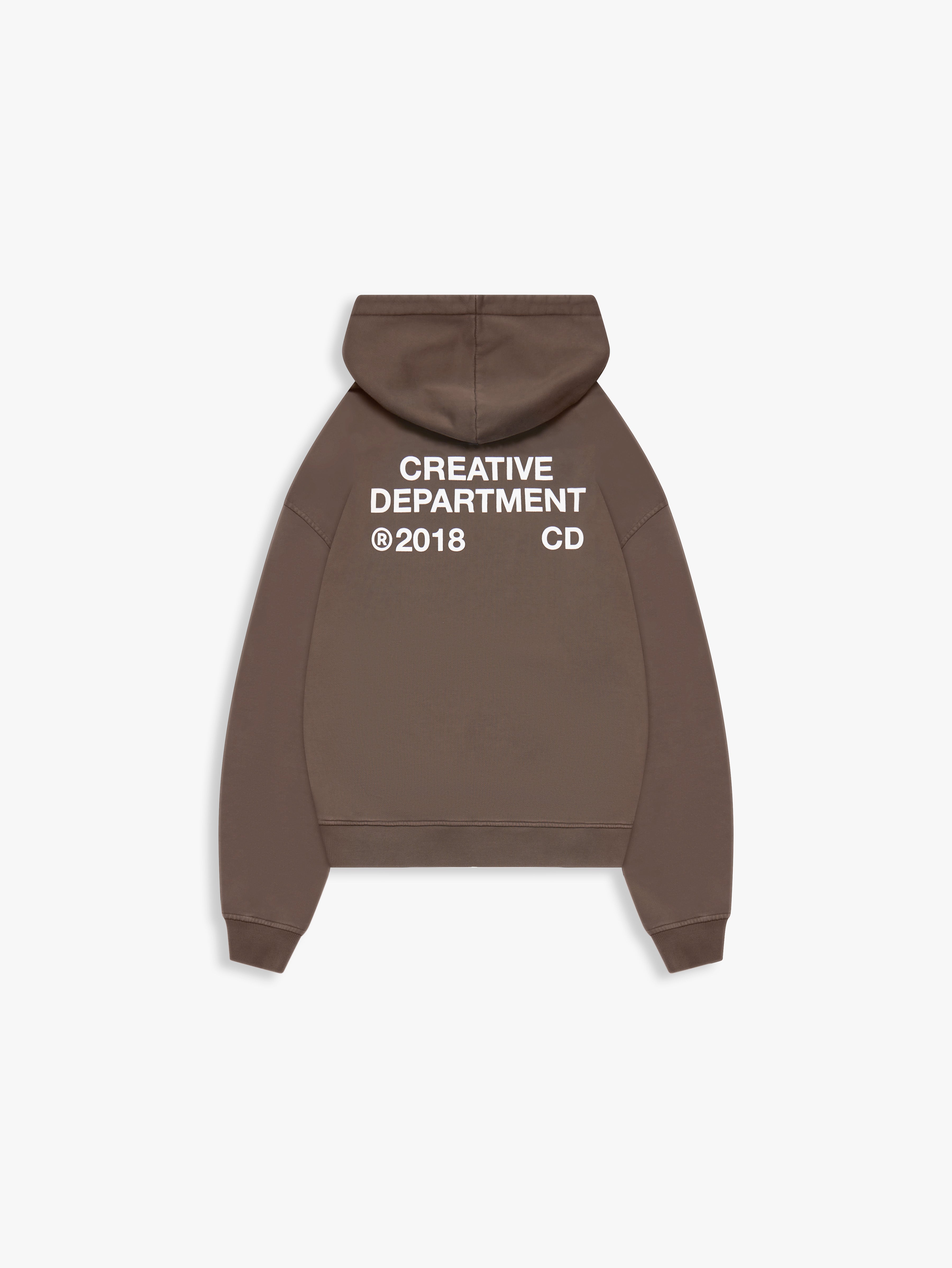 CREATIVE DEPT ZIP-HOODIE - BROWN