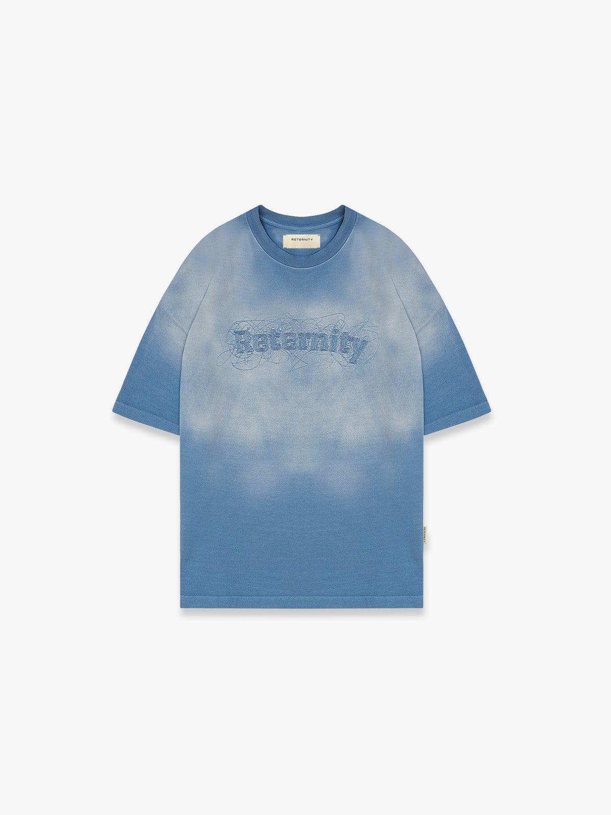 EMBROIDERED T-SHIRT - FADED BLUE-GREY