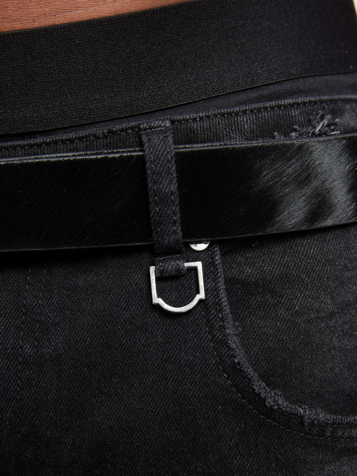 RETERNITY PONY FUR BELT - BLACK