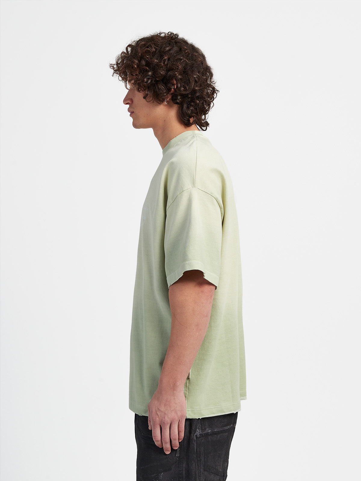 HAND DRAWN T-SHIRT - FADED LIME