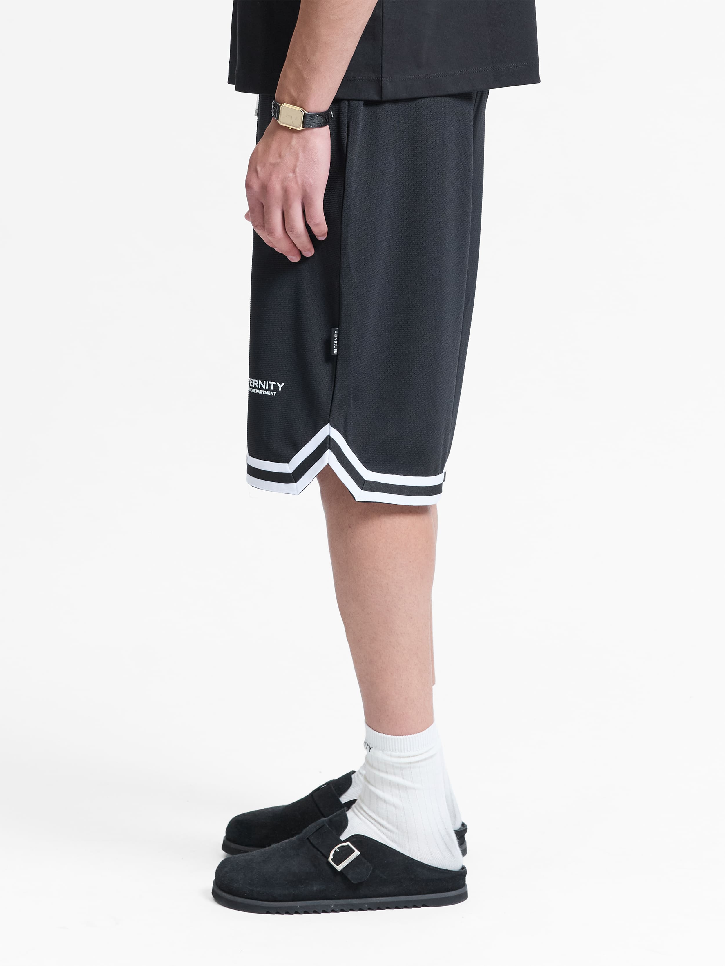 CREATIVE DEPT MESH SHORTS - BLACK