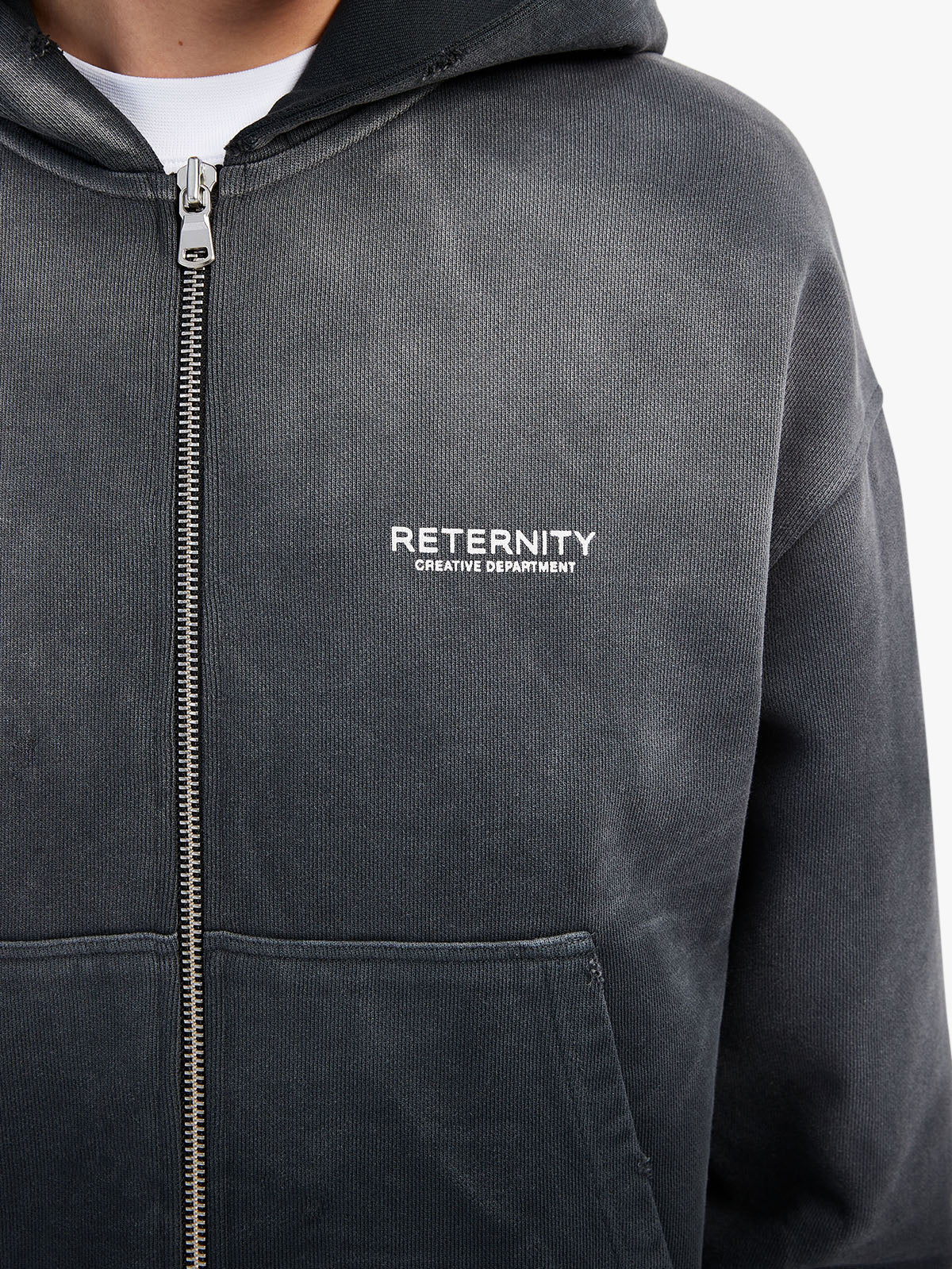CREATIVE DEPT ZIP-HOODIE - FADED BLACK