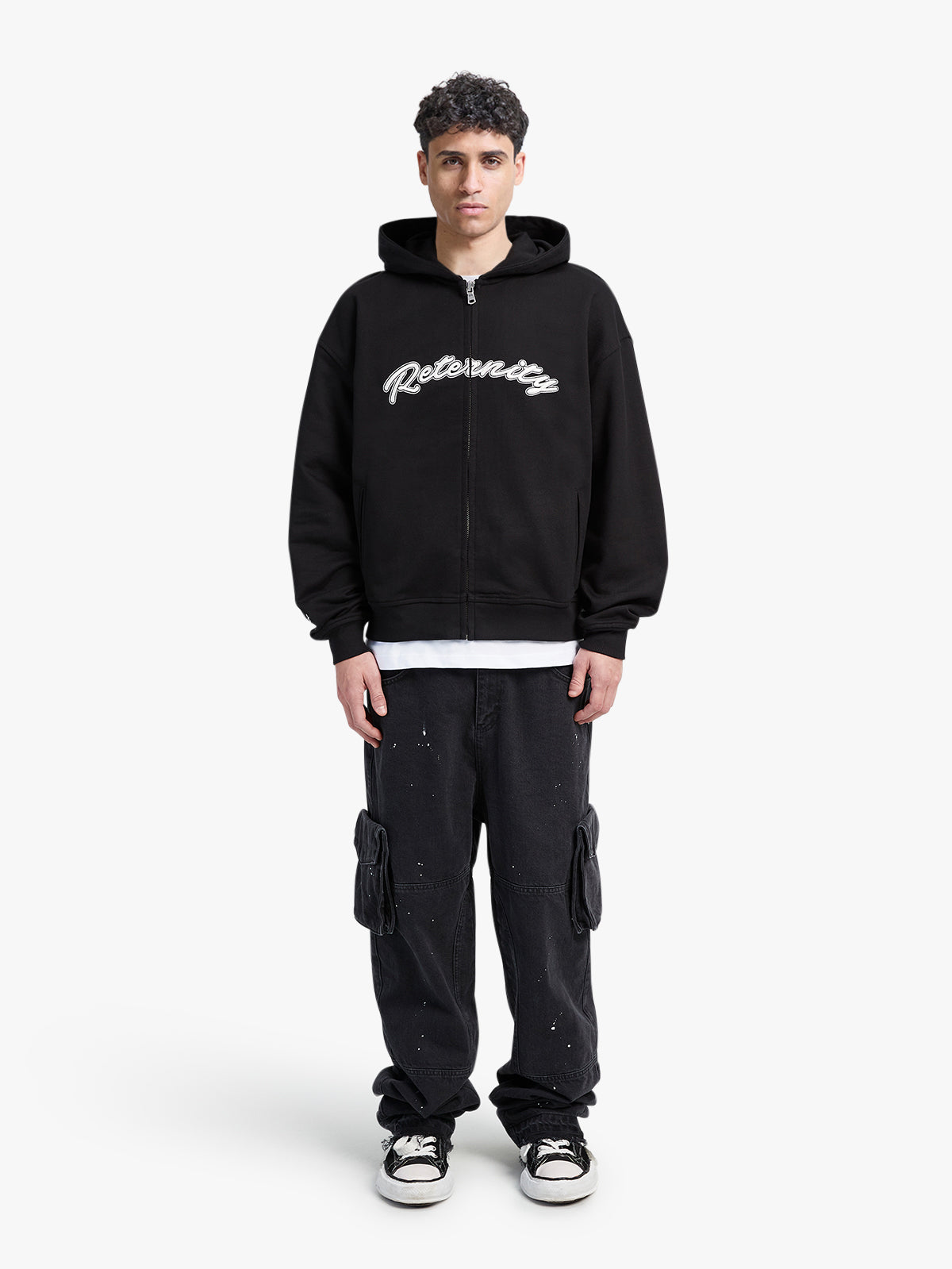 ZIP HOODIE 'THE VISION STAYS' - BLACK