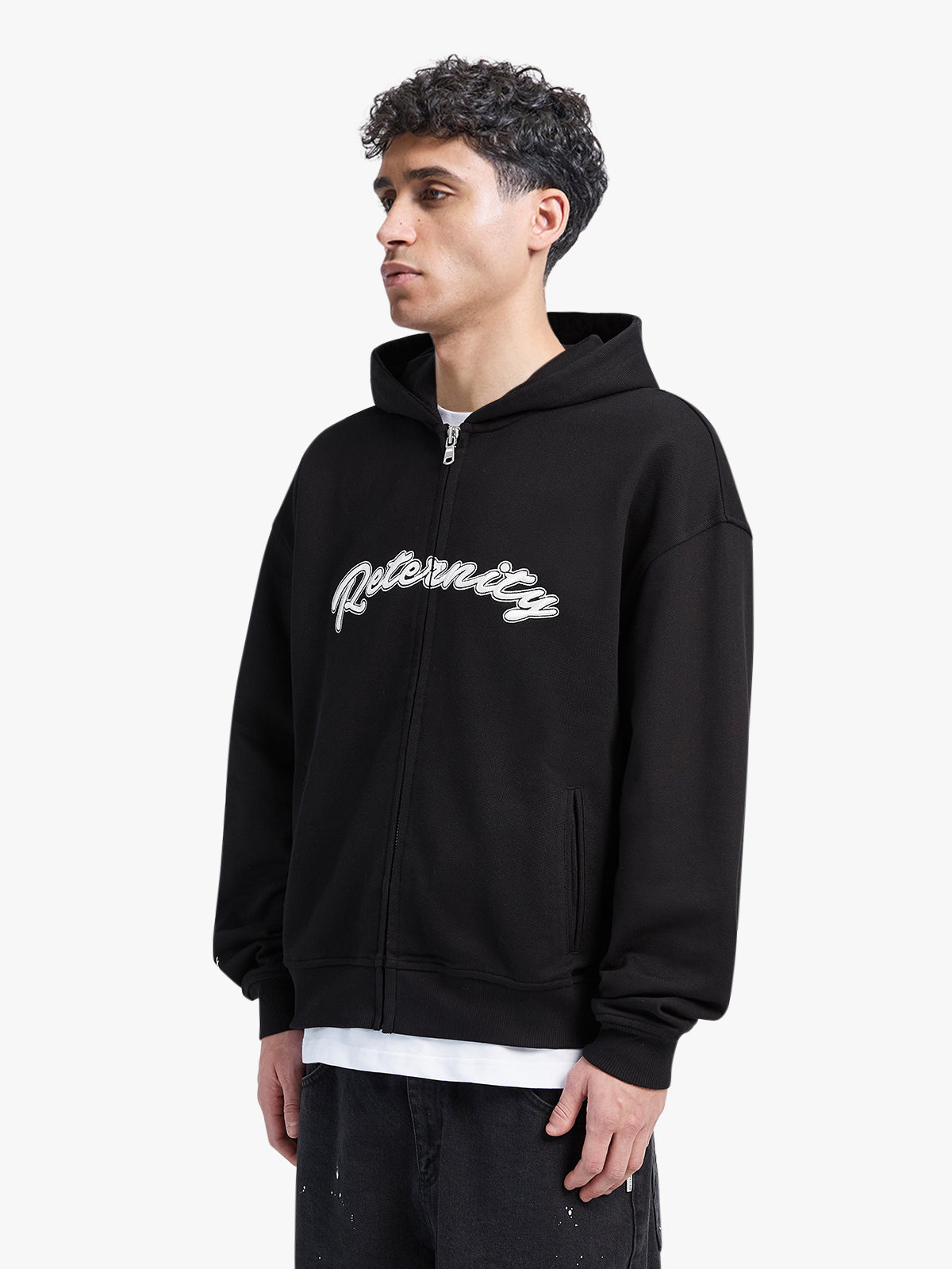 ZIP HOODIE 'THE VISION STAYS' - BLACK