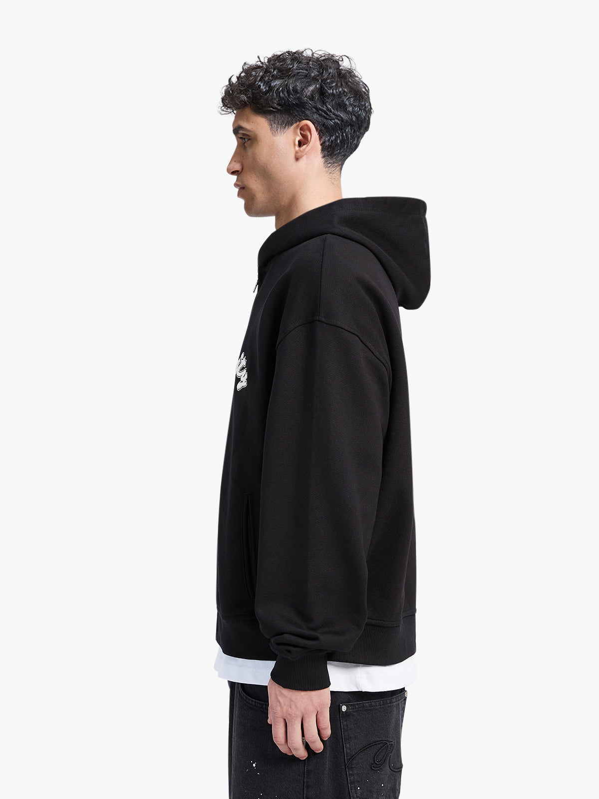ZIP HOODIE 'THE VISION STAYS' - BLACK