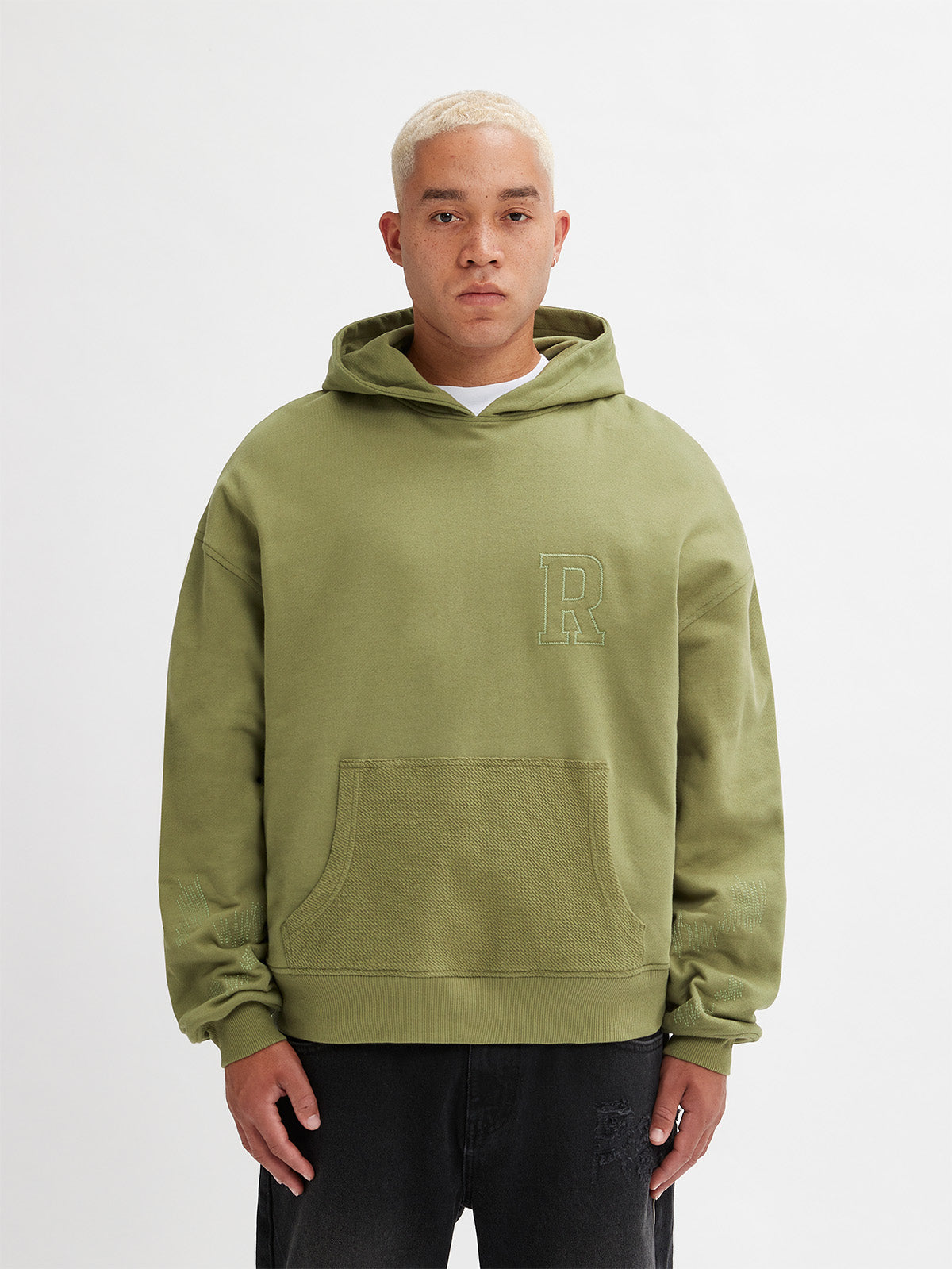 DOUBLE LAYED HOODIE - GREEN