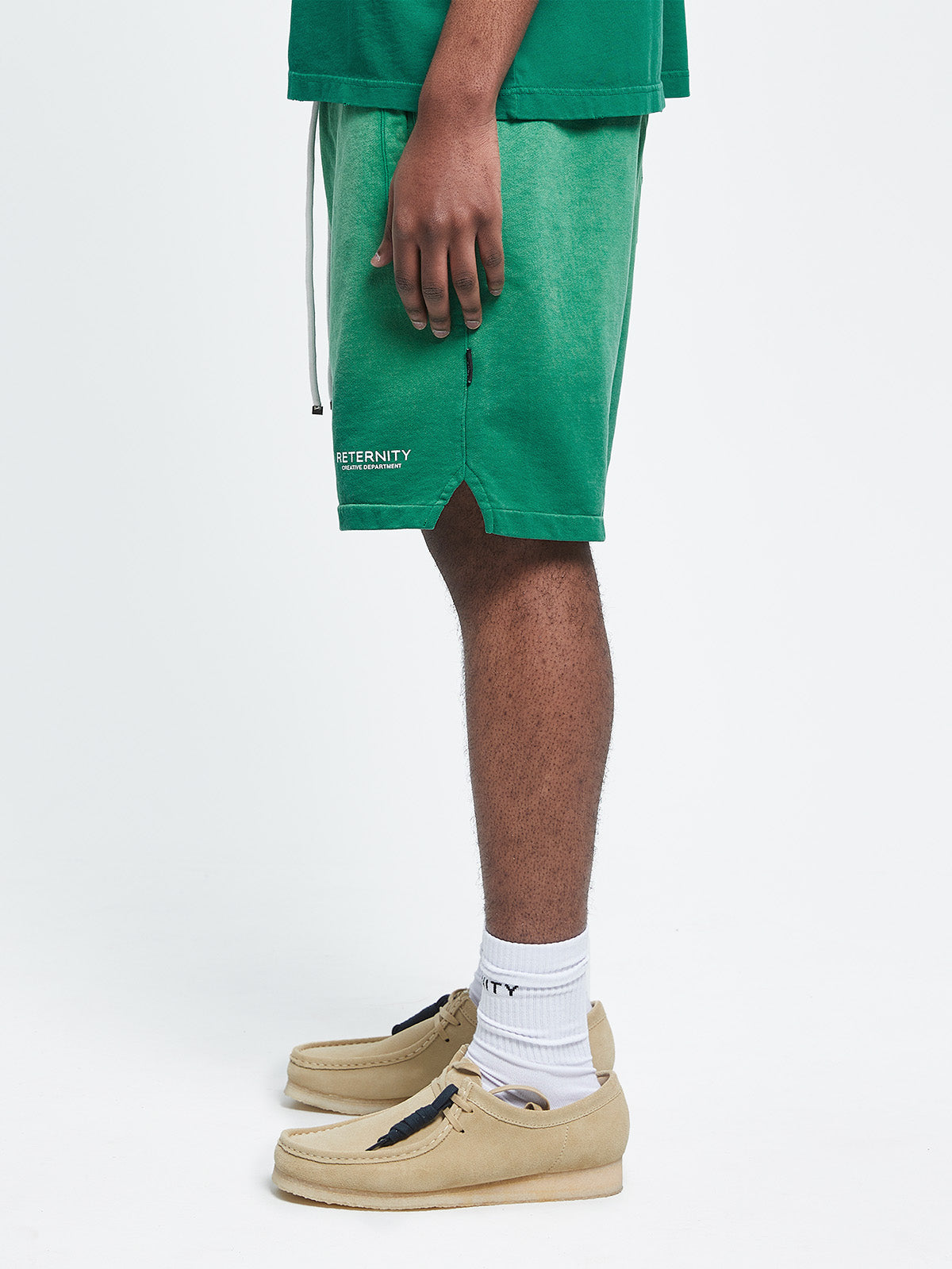 CREATIVE DEPT COTTON SHORTS - FADED GREEN