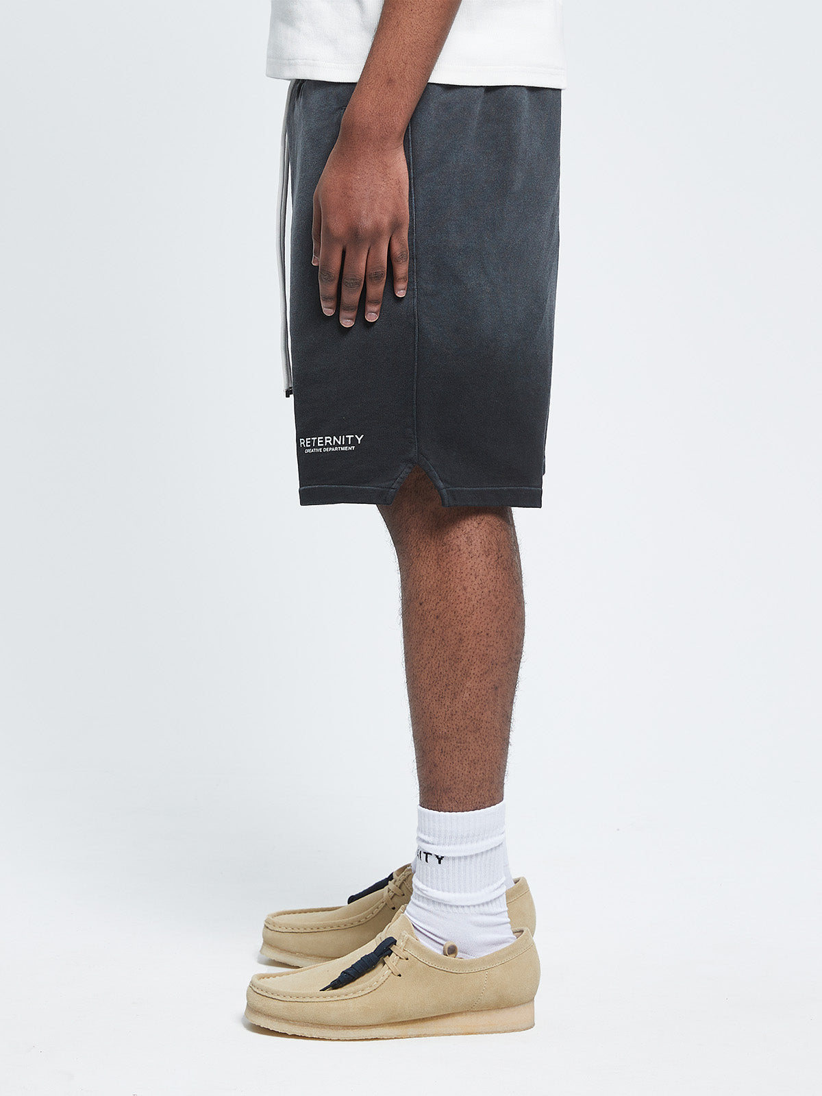 CREATIVE DEPT COTTON SHORTS - FADED BLACK