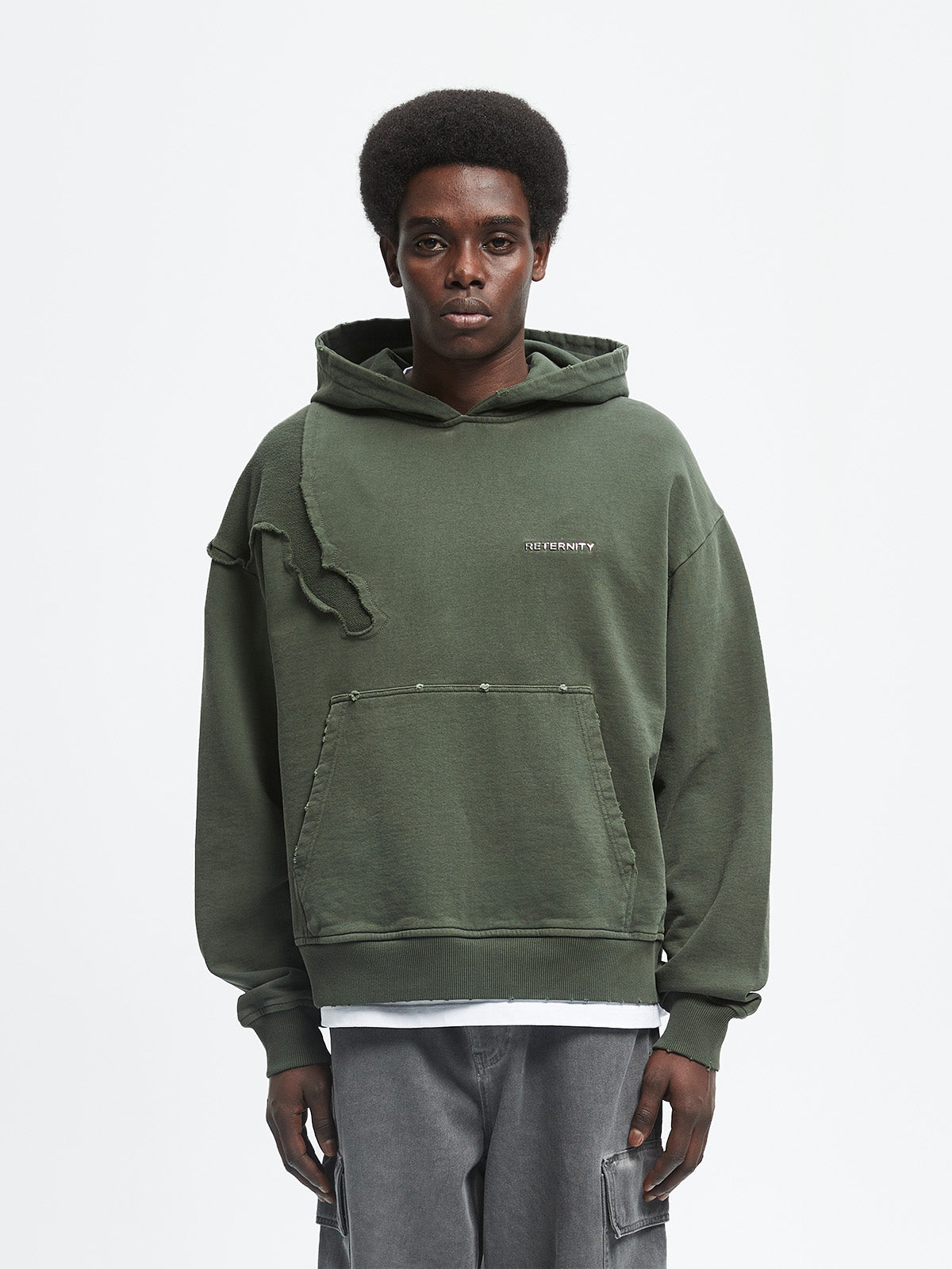 Color Emblem Hoodie (SS2202-KHAKI)