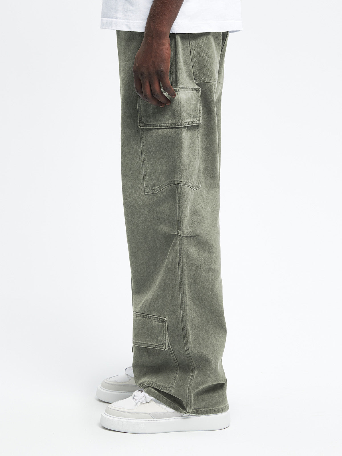 OIL WASHED CARGO PANTS - KHAKI