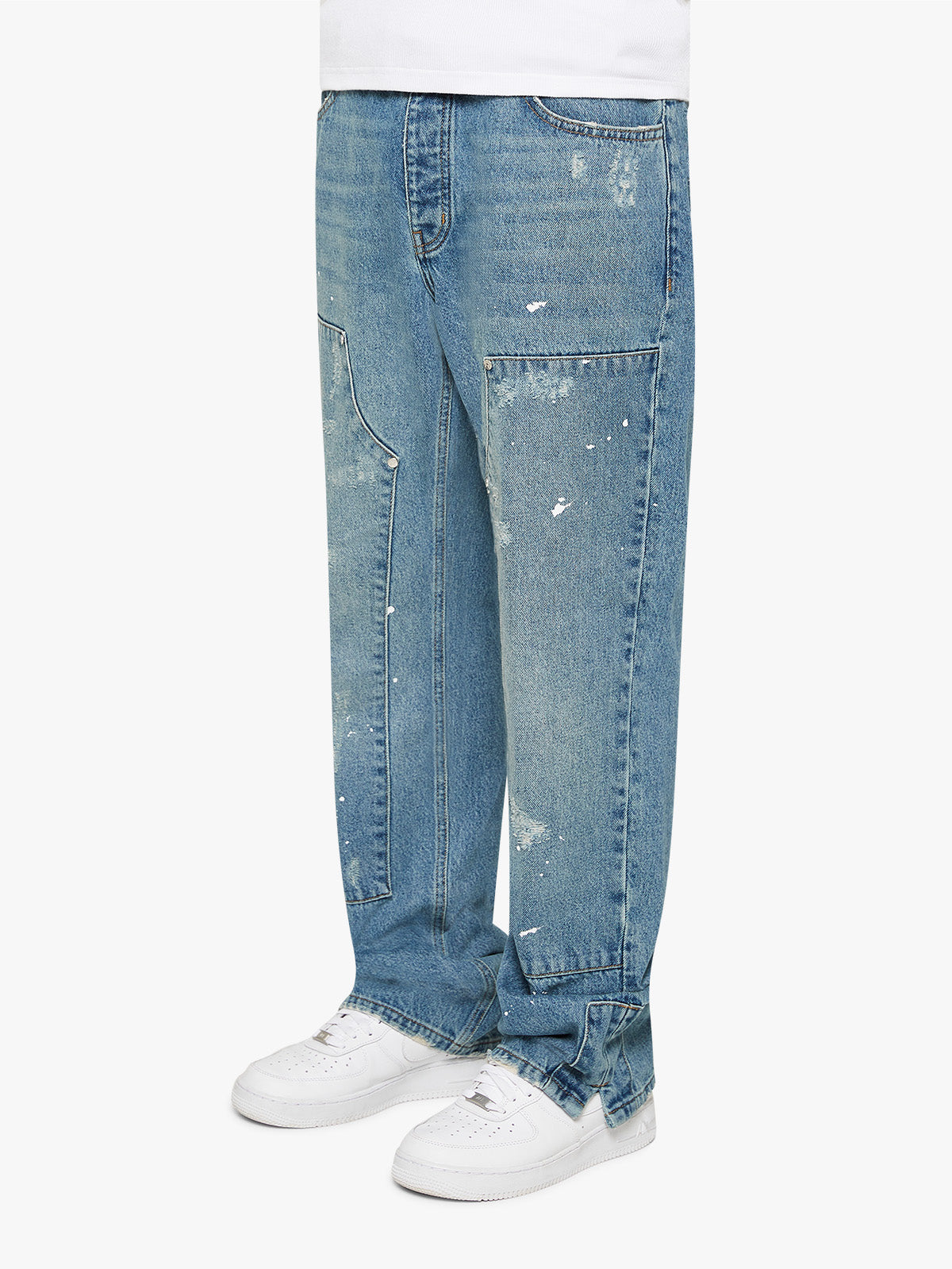 SPLIT CARPENTER DENIM - WASHED BLUE