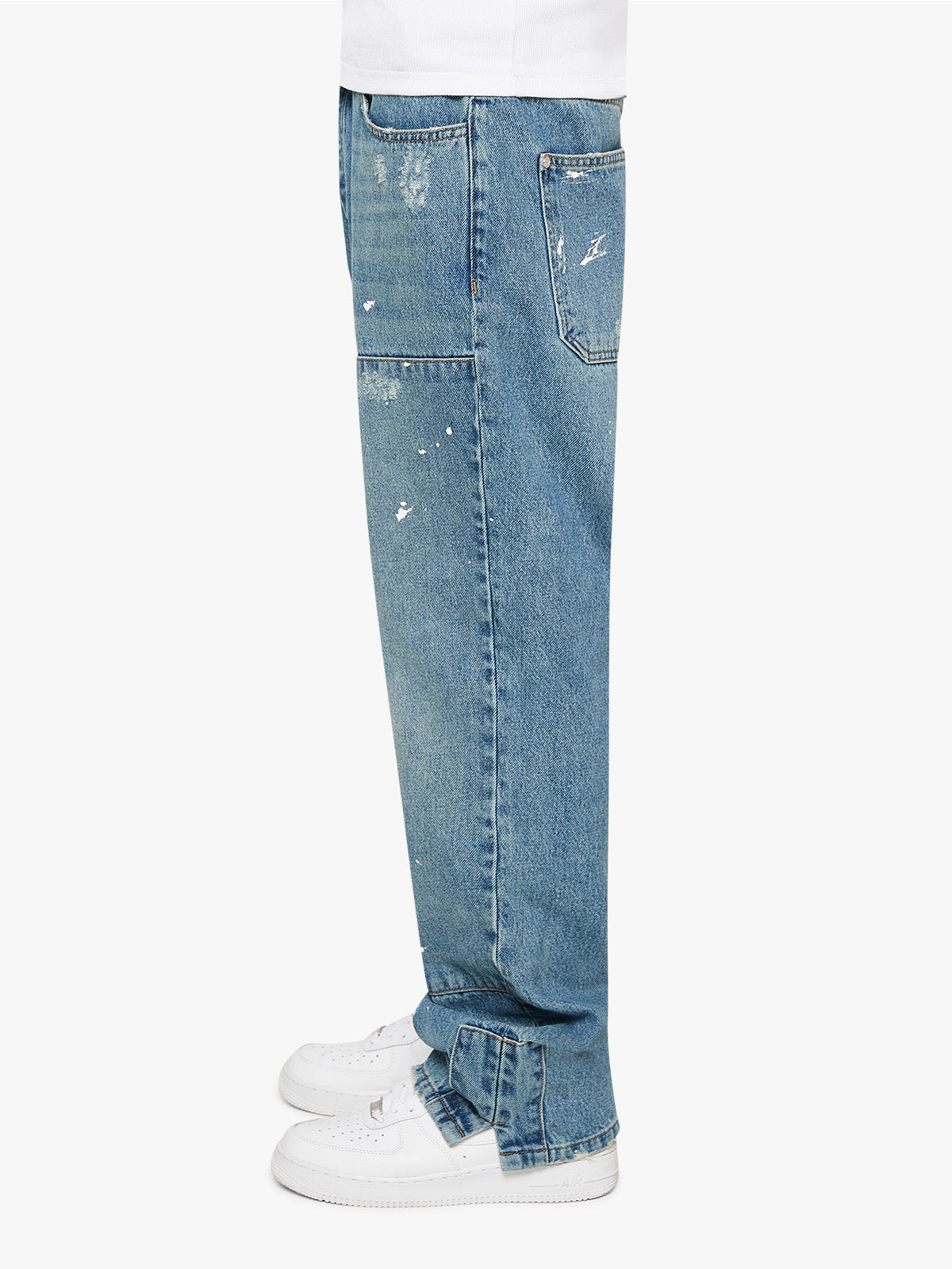 SPLIT CARPENTER DENIM - WASHED BLUE