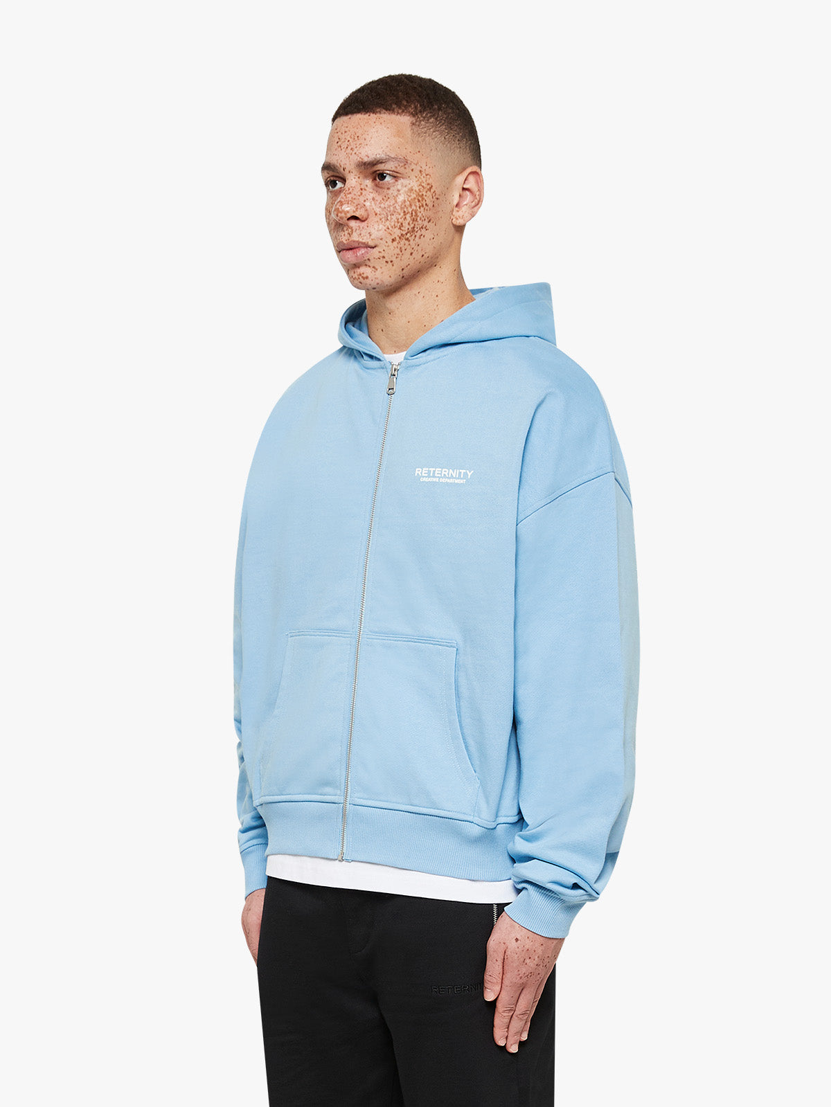 CREATIVE DEPT ZIP-HOODIE - LIGHT BLUE