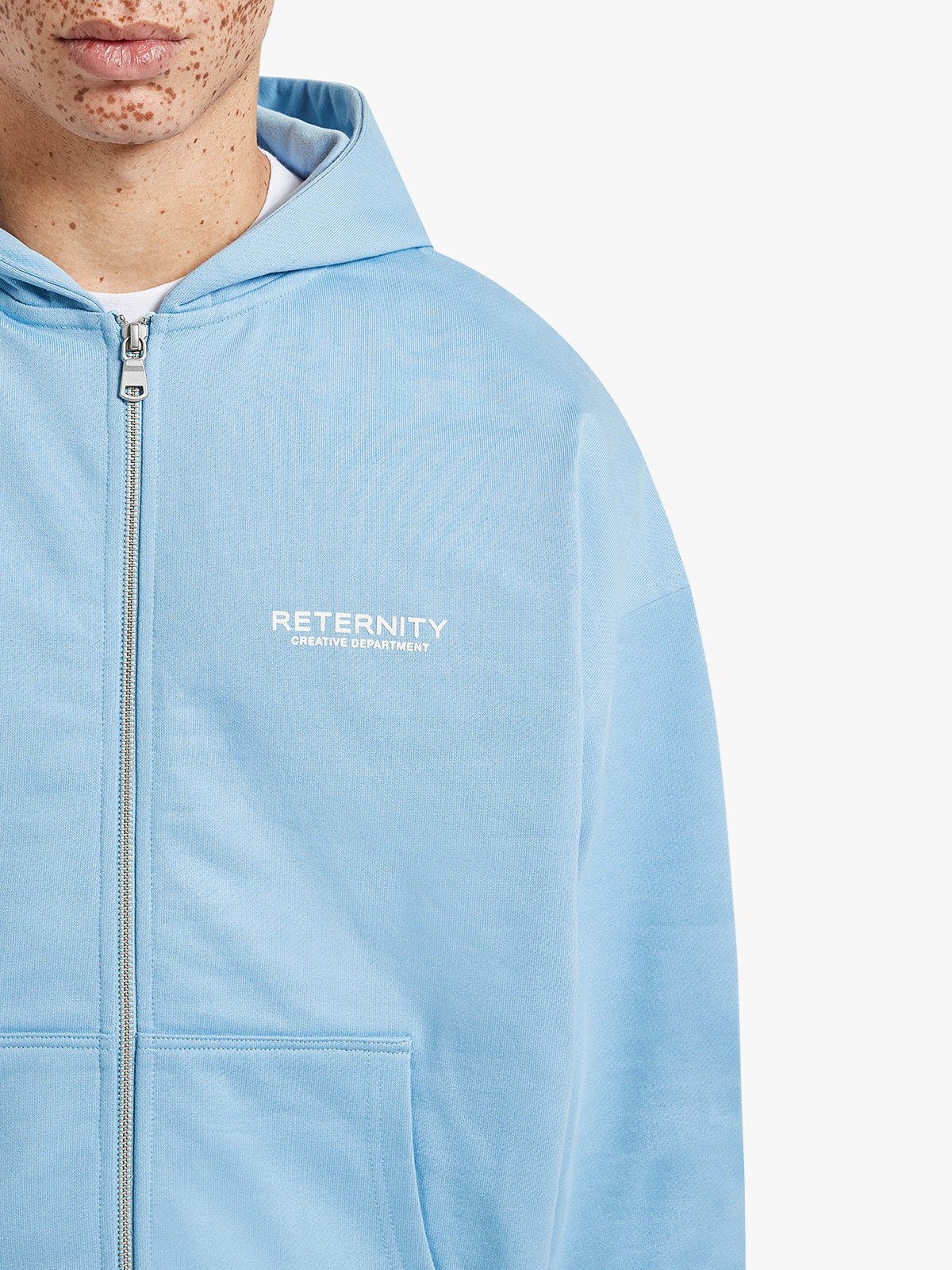 CREATIVE DEPT ZIP-HOODIE - LIGHT BLUE