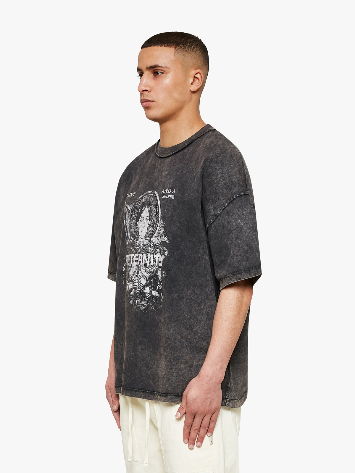 T-SHIRT SAINT AND SINNER - WASHED GREY
